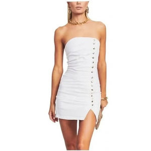 Retrofete Megh Strapless Button Front Mini Dress Sleeveless Size S NWT